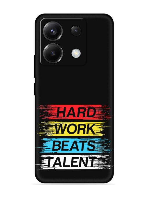 Hard Work Beats Embossed Soft Silicone Case for Poco X6 (5G) Zapvi