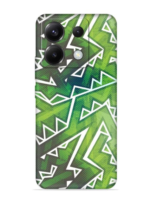 Green Graffiti Seamless Embossed Soft Silicone Case for Poco X6 (5G) Zapvi