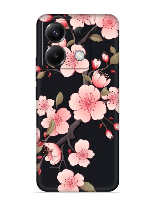 Cherry Blossom Embossed Soft Silicone Case for Poco X6 (5G) Zapvi