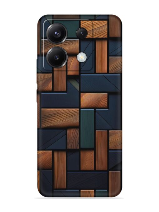 Wooden Background Cubes Embossed Soft Silicone Case for Poco X6 (5G) Zapvi