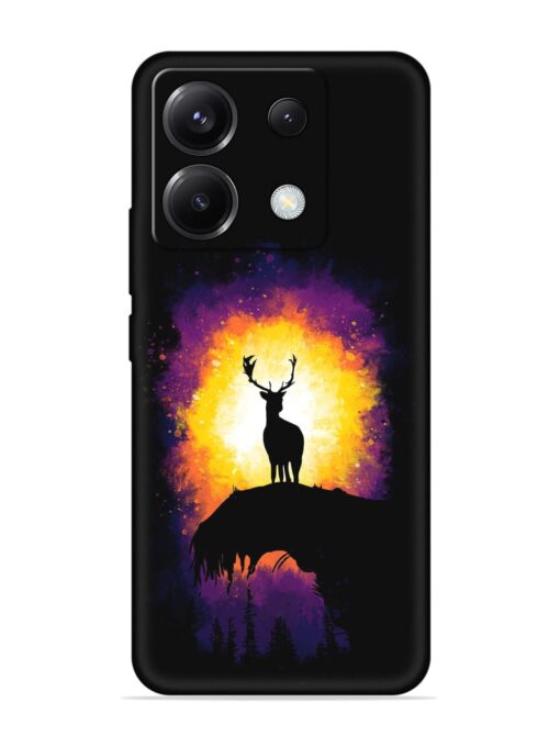 Elk Animal Art Embossed Soft Silicone Case for Poco X6 (5G) Zapvi