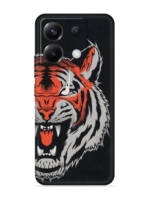 Tiger Aggression Embossed Soft Silicone Case for Poco X6 (5G) Zapvi