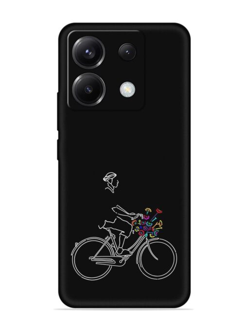 Minimalist Cycle Art Embossed Soft Silicone Case for Poco X6 (5G) Zapvi