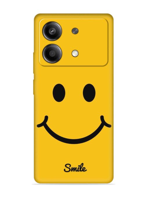 Yellow Smiley Embossed Soft Silicone Case for Poco X6 Neo (5G) Zapvi