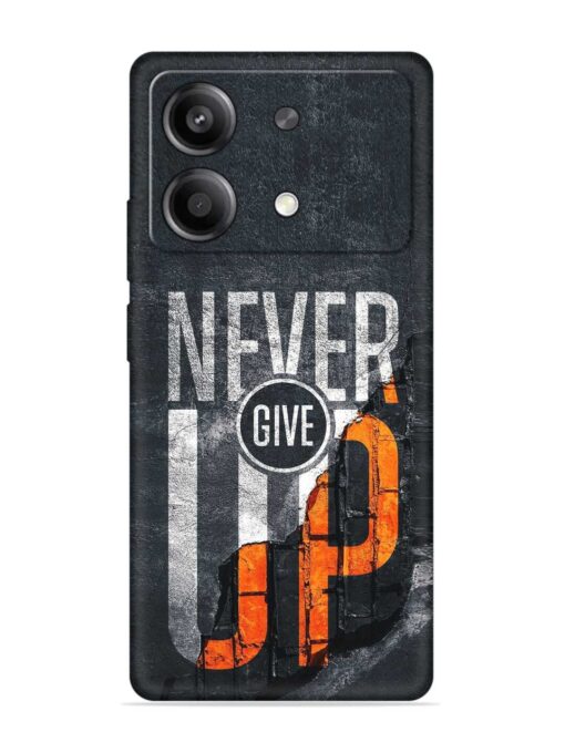 Never Give Up Embossed Soft Silicone Case for Poco X6 Neo (5G) Zapvi