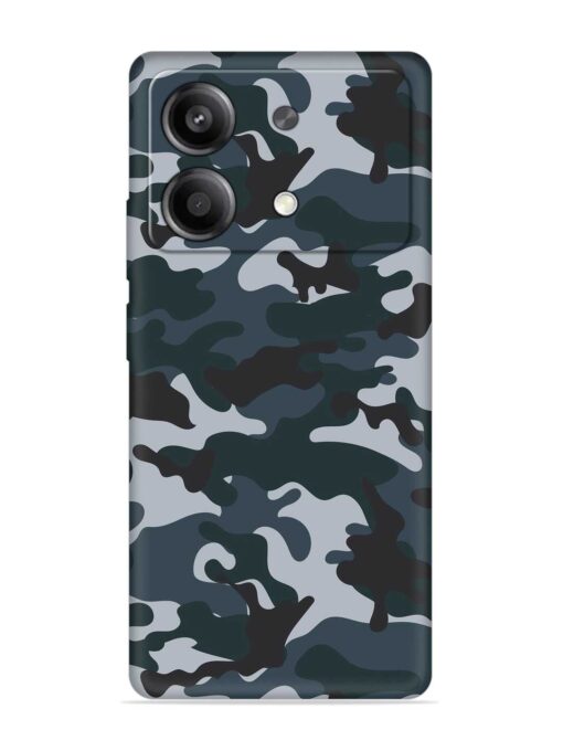 Dark Blue Army Military Art Embossed Soft Silicone Case for Poco X6 Neo (5G)