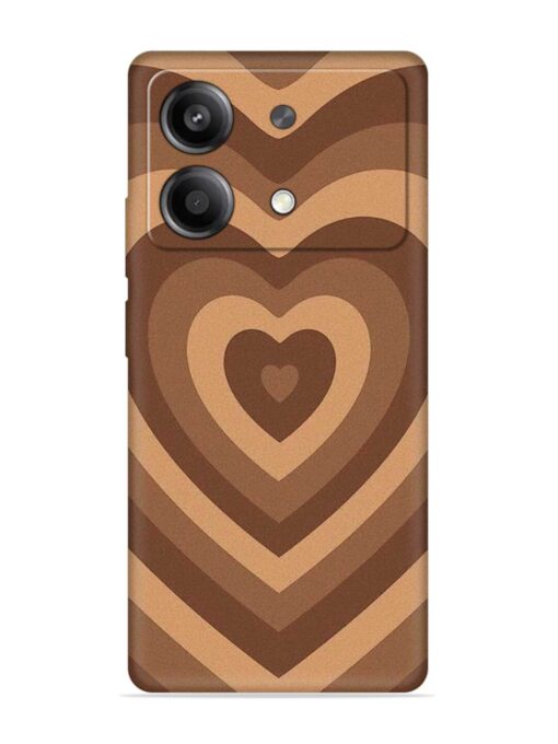 Brown Heart Embossed Soft Silicone Case for Poco X6 Neo (5G)