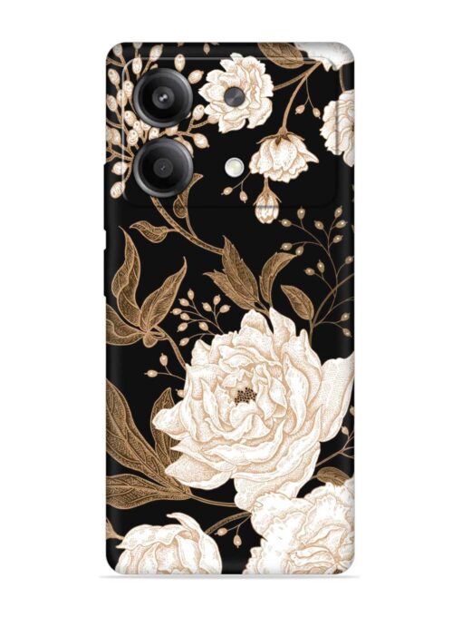 Peonies Roses Floral Embossed Soft Silicone Case for Poco X6 Neo (5G)