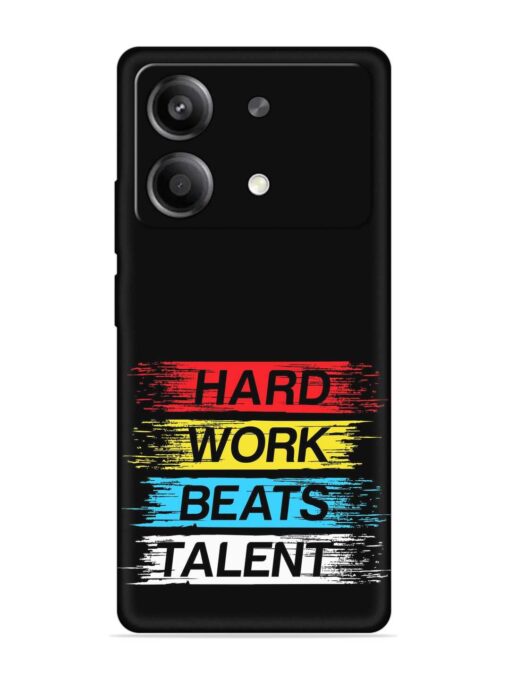 Hard Work Beats Embossed Soft Silicone Case for Poco X6 Neo (5G)