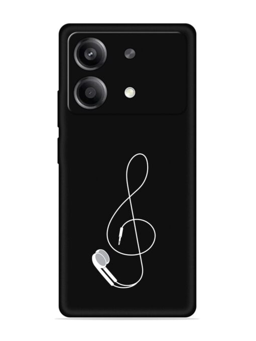 Music Earphone Vector Embossed Soft Silicone Case for Poco X6 Neo (5G)