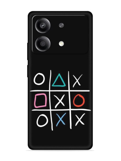 Super Neon Tic-Tac-Toe Embossed Soft Silicone Case for Poco X6 Neo (5G)