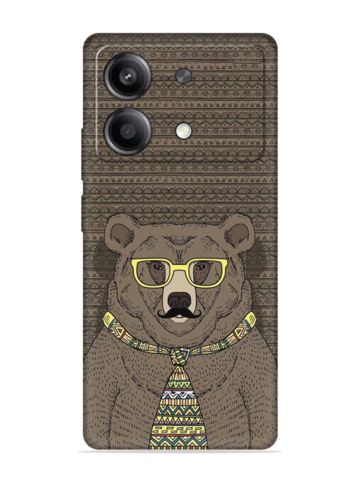 Grizzly Bear Embossed Soft Silicone Case for Poco X6 Neo (5G)