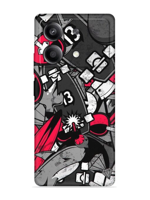 Fictional Doodle Embossed Soft Silicone Case for Poco X6 Neo (5G)