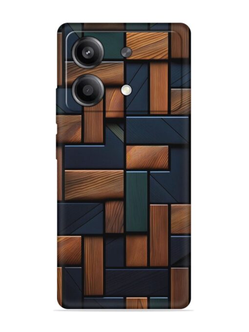 Wooden Background Cubes Embossed Soft Silicone Case for Poco X6 Neo (5G)