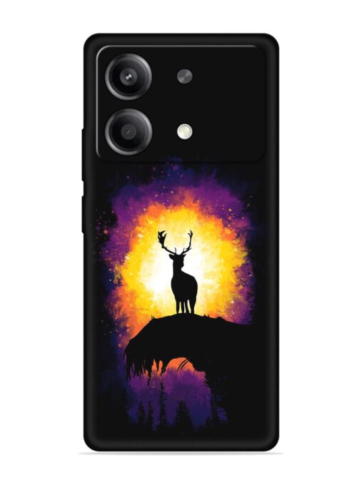 Elk Animal Art Embossed Soft Silicone Case for Poco X6 Neo (5G)