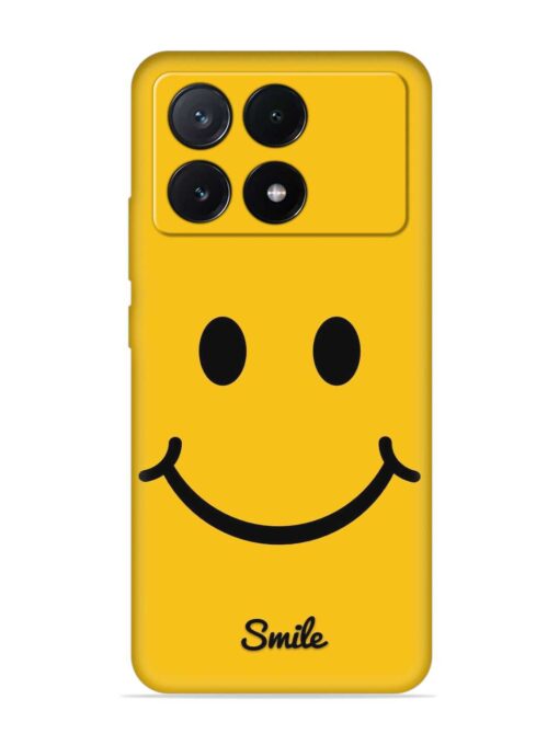 Yellow Smiley Embossed Soft Silicone Case for Poco X6 Pro (5G) Zapvi