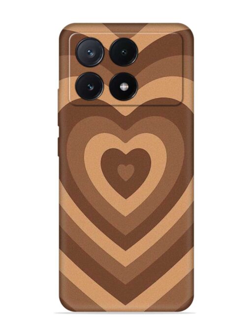 Brown Heart Embossed Soft Silicone Case for Poco X6 Pro (5G) Zapvi