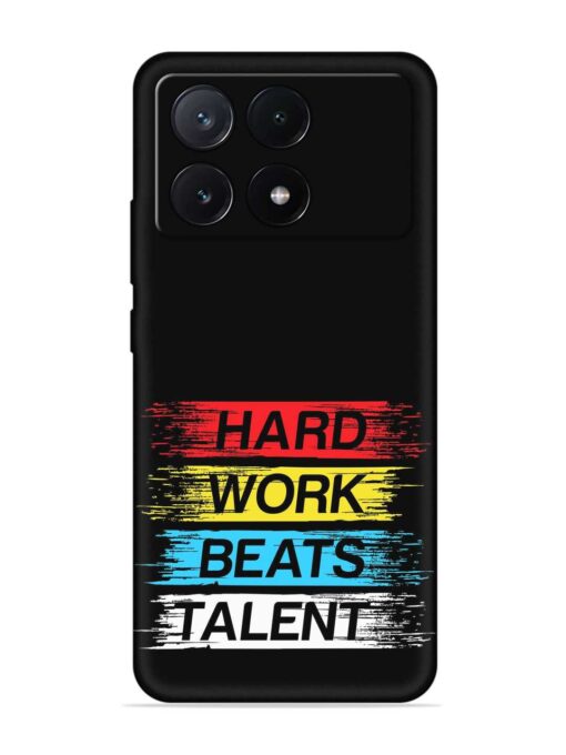 Hard Work Beats Embossed Soft Silicone Case for Poco X6 Pro (5G) Zapvi