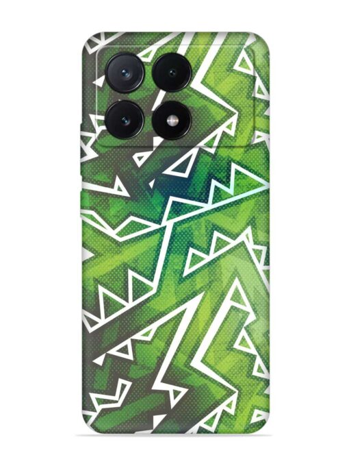 Green Graffiti Seamless Embossed Soft Silicone Case for Poco X6 Pro (5G) Zapvi