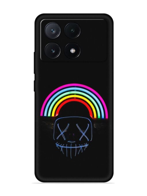 Mask Rainbow Embossed Soft Silicone Case for Poco X6 Pro (5G)