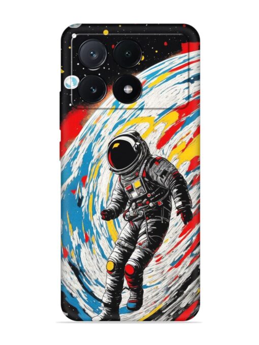 Astronaut Art Embossed Soft Silicone Case for Poco X6 Pro (5G) Zapvi