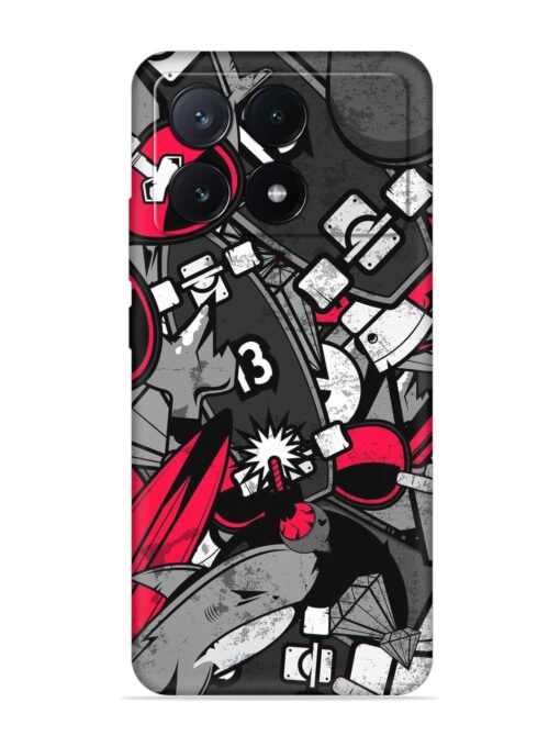 Fictional Doodle Embossed Soft Silicone Case for Poco X6 Pro (5G) Zapvi