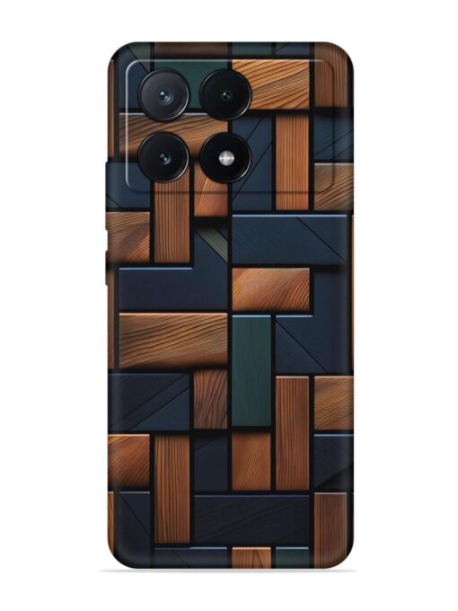 Wooden Background Cubes Embossed Soft Silicone Case for Poco X6 Pro (5G) Zapvi