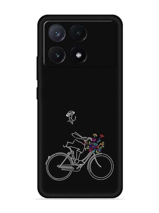 Minimalist Cycle Art Embossed Soft Silicone Case for Poco X6 Pro (5G) Zapvi