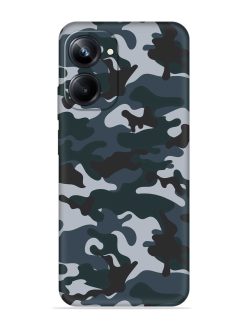 Dark Blue Army Military Art Embossed Soft Silicone Case for Realme 10 Pro (5G)