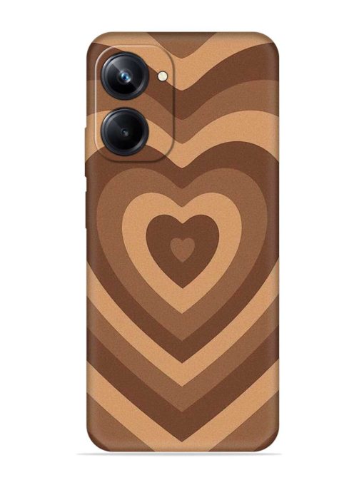 Brown Heart Embossed Soft Silicone Case for Realme 10 Pro (5G) Zapvi