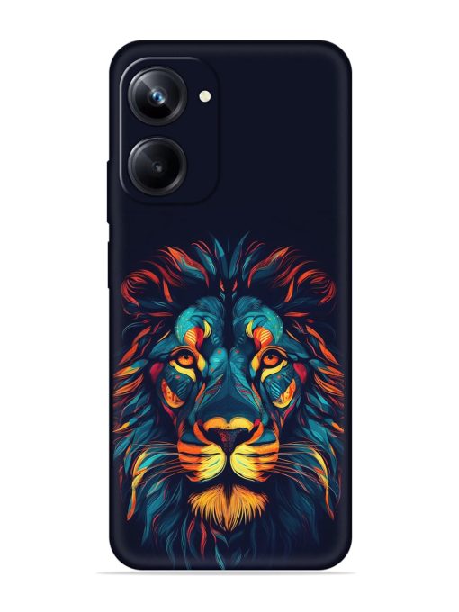 Colorful Lion Embossed Soft Silicone Case for Realme 10 Pro (5G) Zapvi