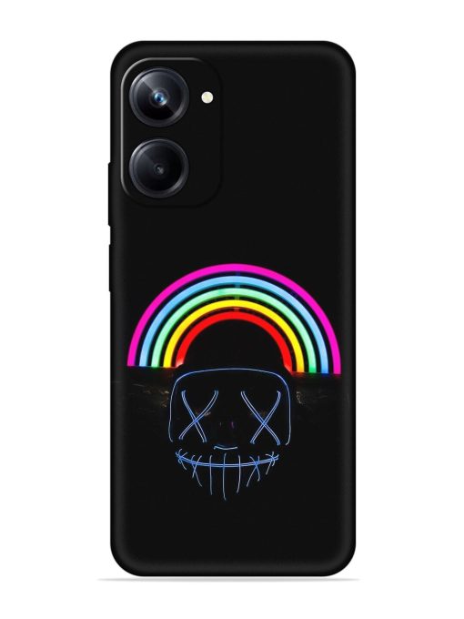 Mask Rainbow Embossed Soft Silicone Case for Realme 10 Pro (5G) Zapvi