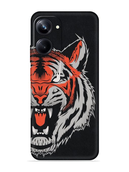 Tiger Aggression Embossed Soft Silicone Case for Realme 10 Pro (5G) Zapvi