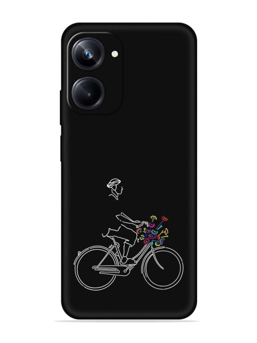 Minimalist Cycle Art Embossed Soft Silicone Case for Realme 10 Pro (5G) Zapvi