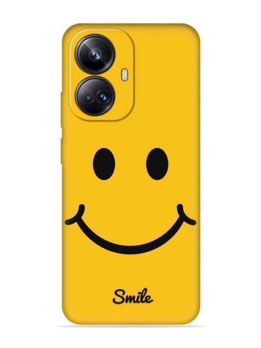 Yellow Smiley Embossed Soft Silicone Case for Realme 10 Pro Plus (5G) Zapvi