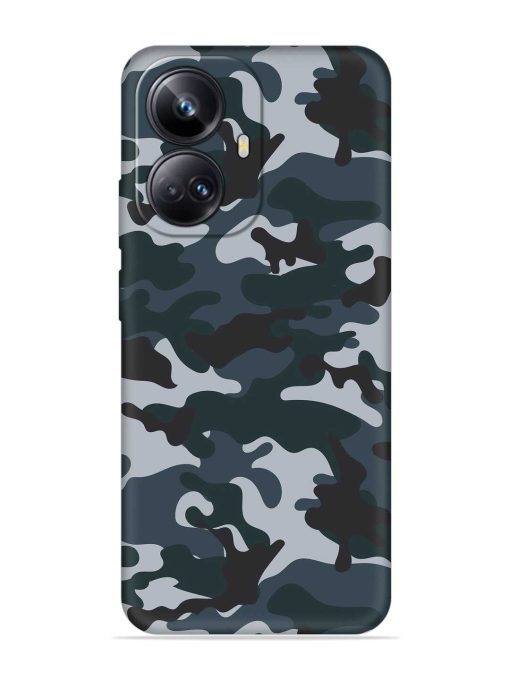 Dark Blue Army Military Art Embossed Soft Silicone Case for Realme 10 Pro Plus (5G) Zapvi