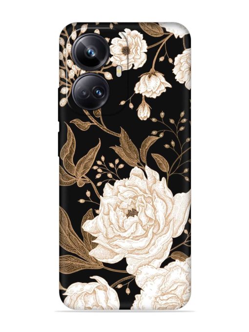 Peonies Roses Floral Embossed Soft Silicone Case for Realme 10 Pro Plus (5G) Zapvi