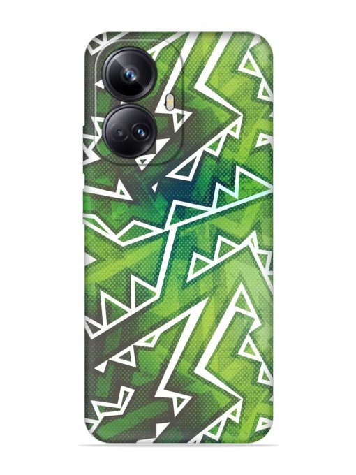 Green Graffiti Seamless Embossed Soft Silicone Case for Realme 10 Pro Plus (5G) Zapvi