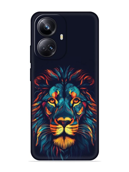 Colorful Lion Embossed Soft Silicone Case for Realme 10 Pro Plus (5G) Zapvi