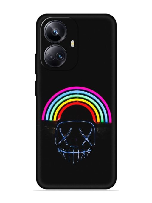 Mask Rainbow Embossed Soft Silicone Case for Realme 10 Pro Plus (5G) Zapvi