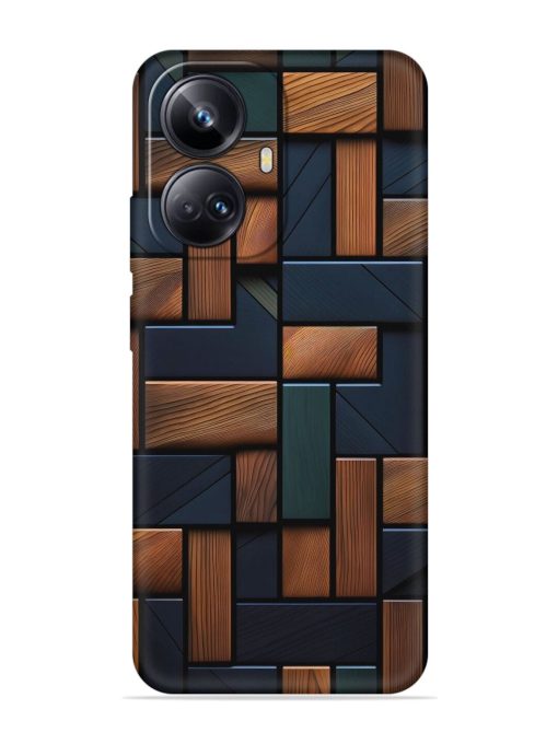 Wooden Background Cubes Embossed Soft Silicone Case for Realme 10 Pro Plus (5G) Zapvi