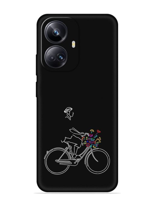 Minimalist Cycle Art Embossed Soft Silicone Case for Realme 10 Pro Plus (5G)