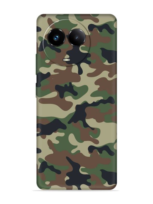 Army Military Camouflage Dark Green Embossed Soft Silicone Case for Realme 11 (5G) Zapvi