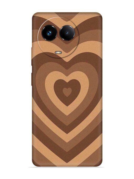 Brown Heart Embossed Soft Silicone Case for Realme 11 (5G) Zapvi