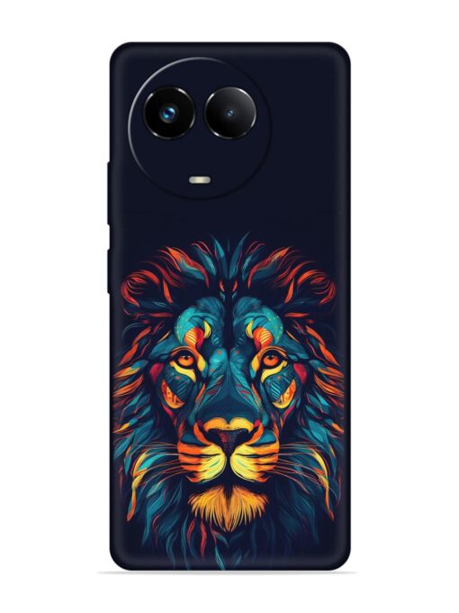 Colorful Lion Embossed Soft Silicone Case for Realme 11 (5G)