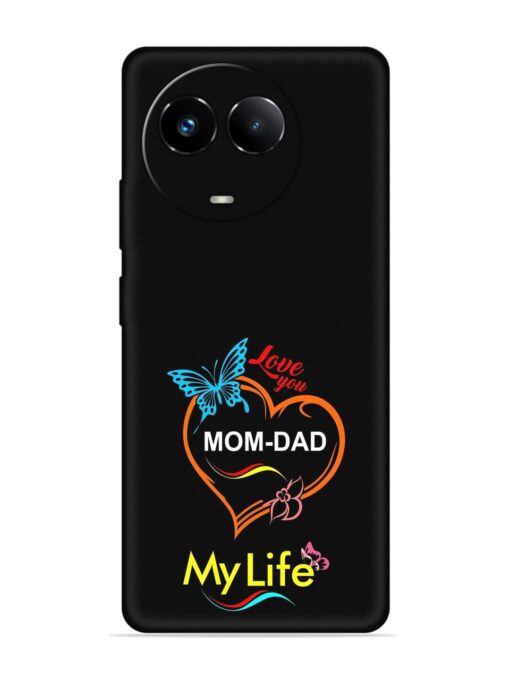 Love You Mom Dad Embossed Soft Silicone Case for Realme 11 (5G) Zapvi