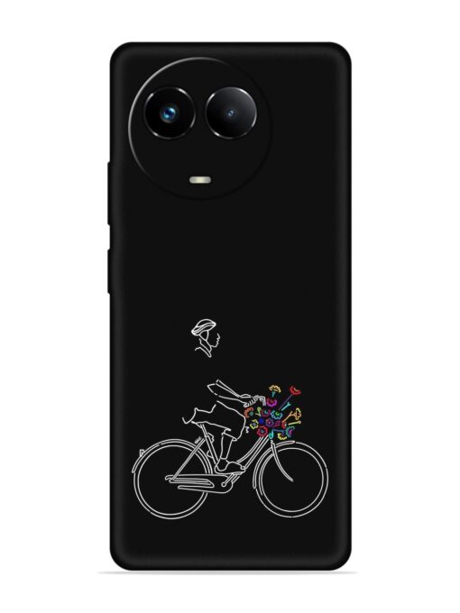 Minimalist Cycle Art Embossed Soft Silicone Case for Realme 11 (5G) Zapvi