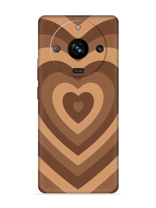 Brown Heart Embossed Soft Silicone Case for Realme 11 Pro (5G) Zapvi