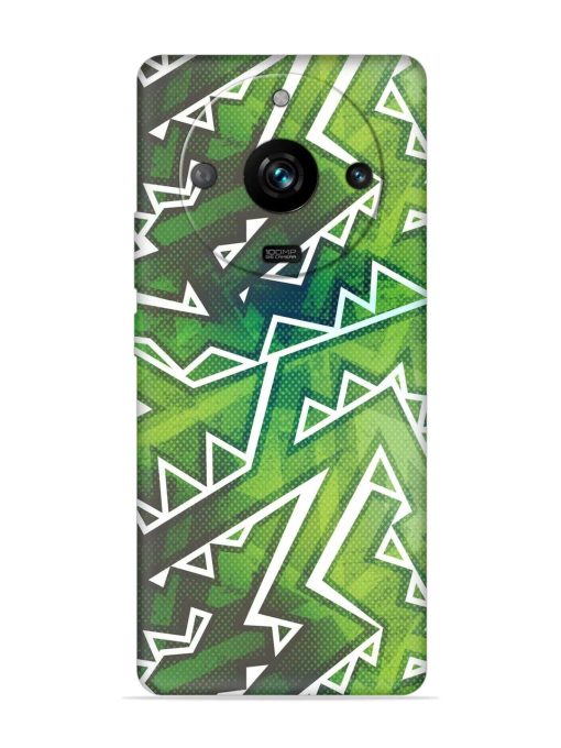 Green Graffiti Seamless Embossed Soft Silicone Case for Realme 11 Pro (5G) Zapvi