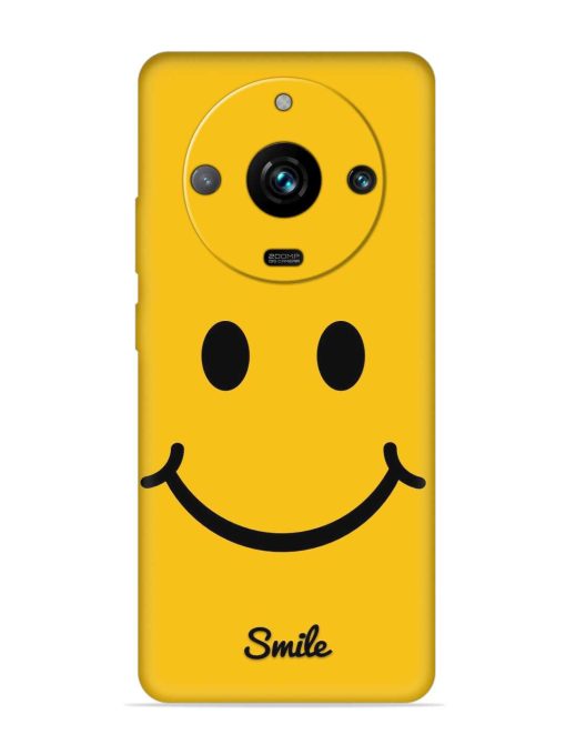 Yellow Smiley Embossed Soft Silicone Case for Realme 11 Pro Plus (5G) Zapvi